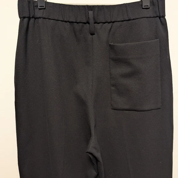 Maliparmi Black Pleated Minimalist Wide Leg Trousers Women's 44 US 8